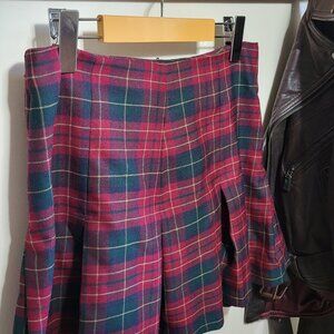Autumn Plaid mini skirt - 90s size fits small - 36-37 hips